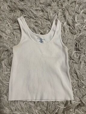 Brandy Melville White Ribbed Tank Top